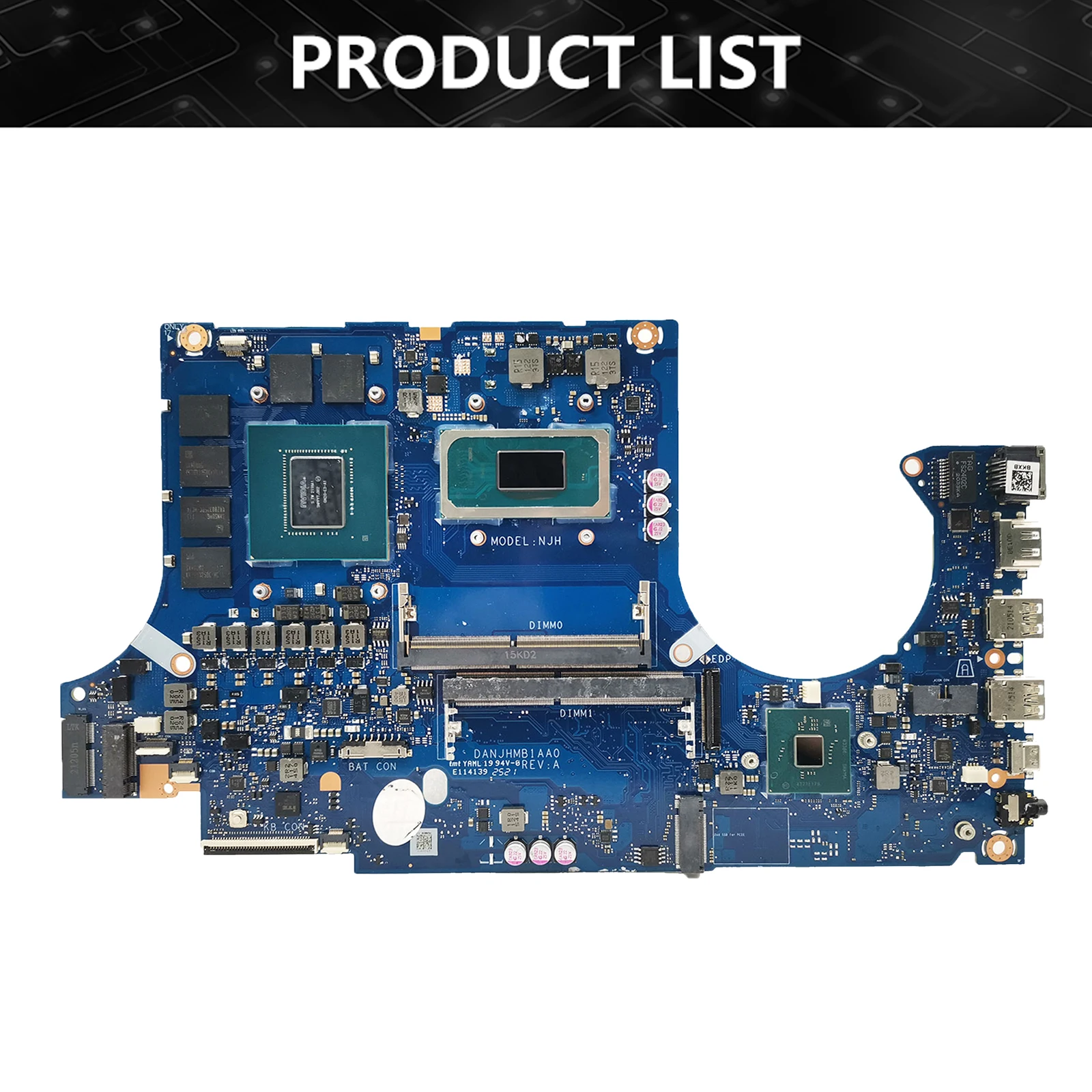 For ASUS FX506H Laptop Motherboard DA0NJJMBAG0 SRKT1 i5-11400H RTX3050 GN20-P1-A1 Mainboard ROG TUF506H TUF706H 100% tested