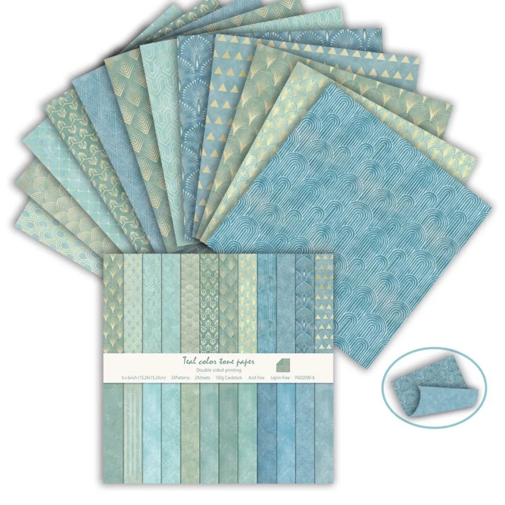 24Sheets 6 Inch Scrapbook Paper Double Sided Floral Pattern Decorative Paper Vintage Acid-Free Background Paper Collage Making