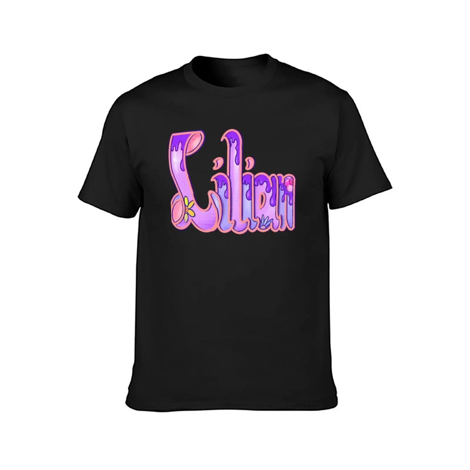 Lilian purple drips Girls and womens Personalized Custom name Lilian T-Shirt summer tops blacks tshirts for men