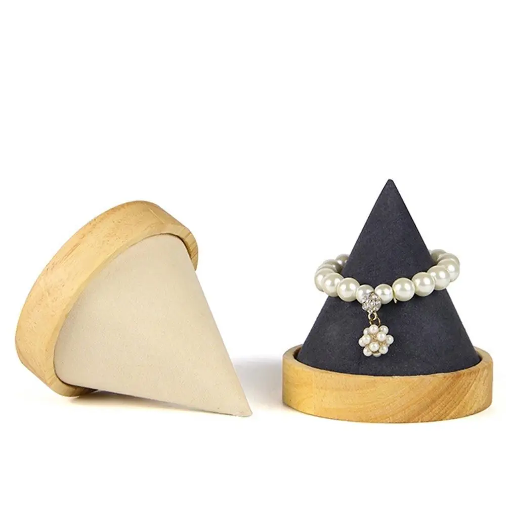 Wooden Movable Desktop Organizer Cone Shape Practical Tools Bracelet Display Stand Jewelry Display Stand Watch Holder