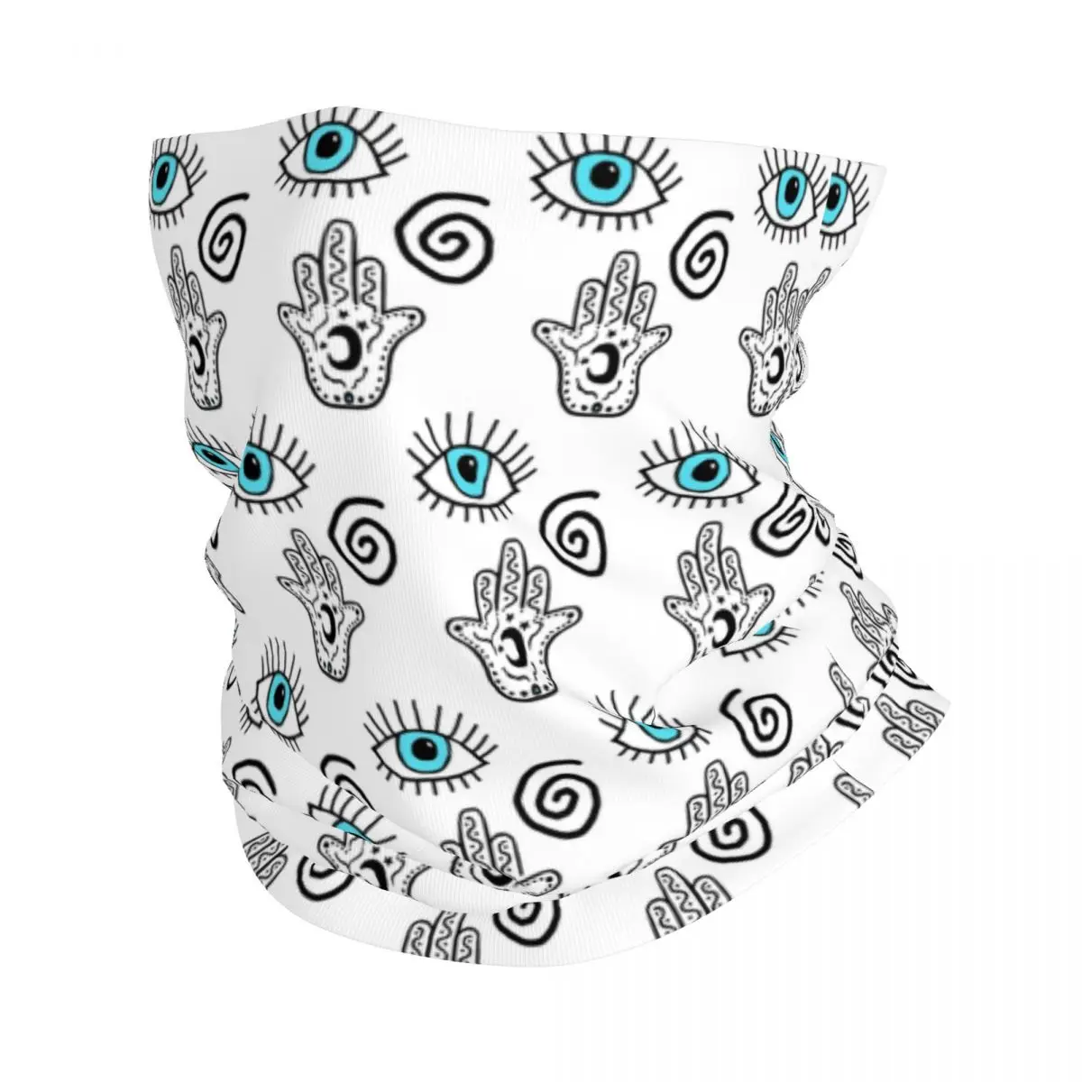 Evil Eye Hamsa Symbol Of Protection Bandana Neck Cover Hamsa Hand Bohemian Scarf Multifunctional Headband Running Breathable