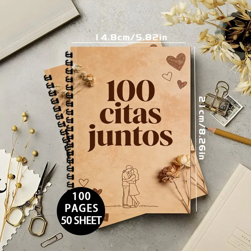 1pc A5 Mother's Day Gift Notebook Mom Story Journal 100 Citas Juntos Themed Guided Journal to Share Her Life Story
