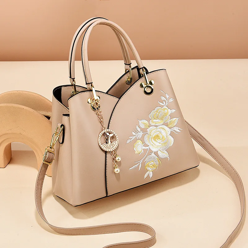 

Casual Handbags High Quality Embroidered Leather Luxury Messenger Sac Designer Tote Shoulder Crossbody Bags for Women 2025 New