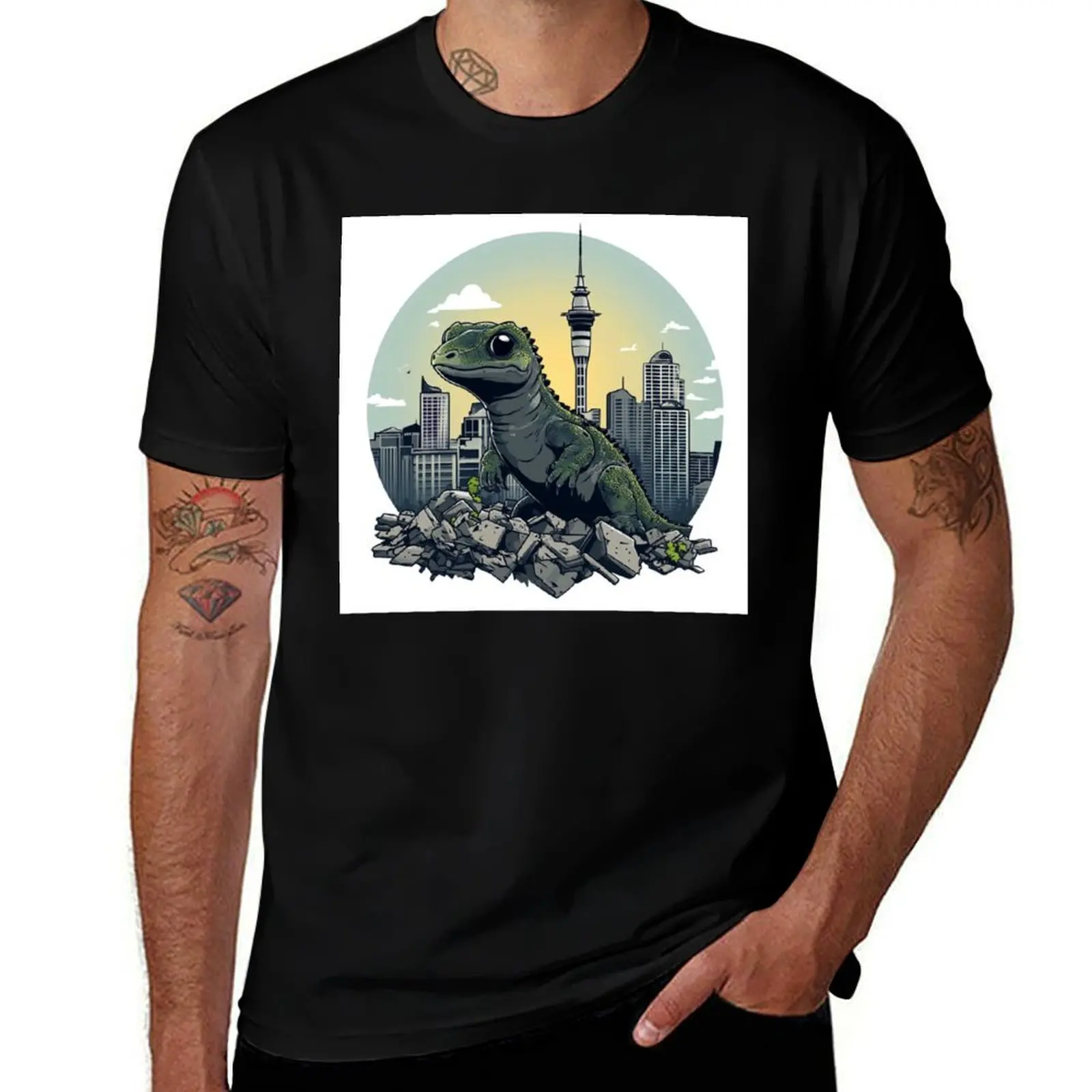 

Dream Big Tuatara T-Shirt blue archive vintage t shirts summer shirt designer shirts sweat shirts, men