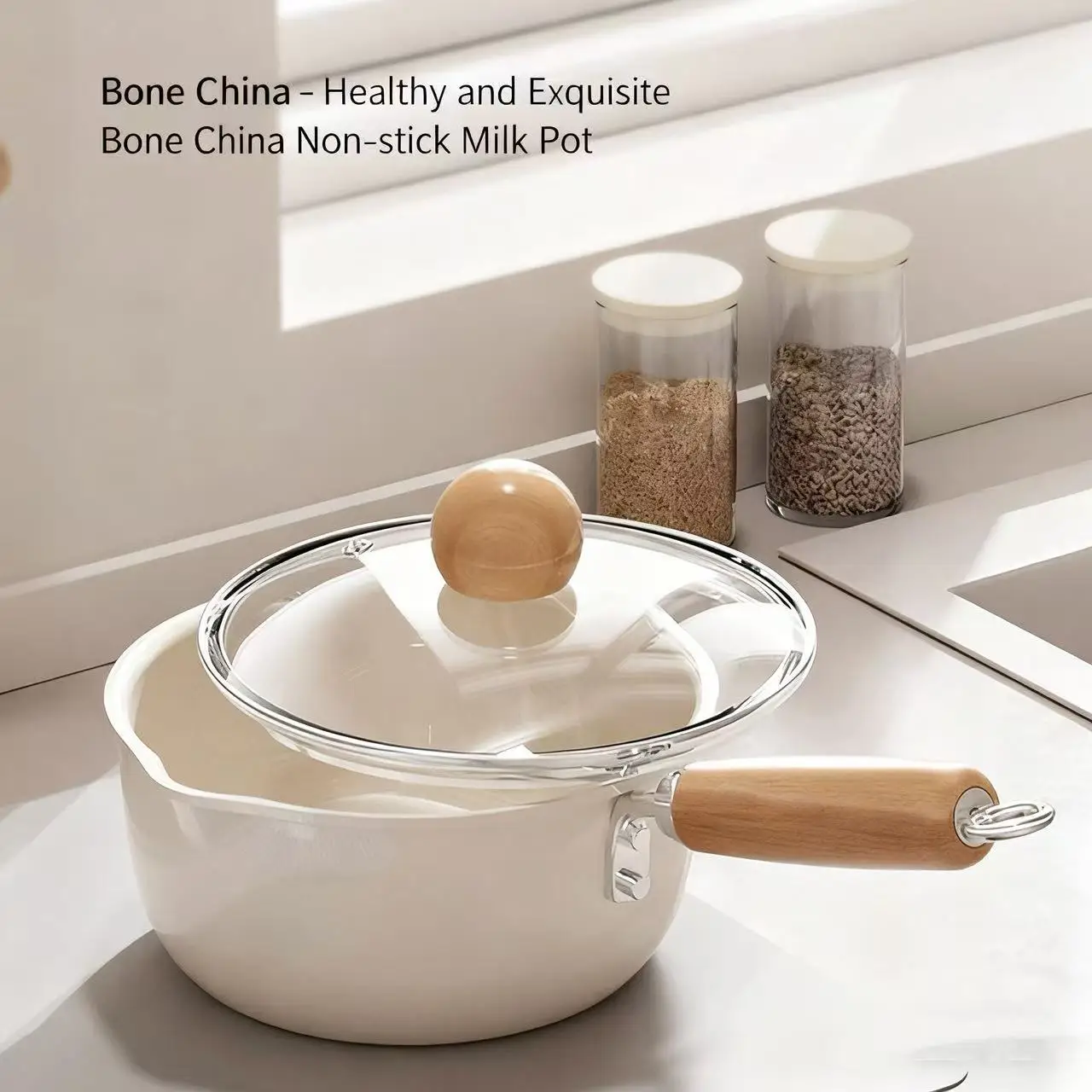 Bone China Non-Stick Milk Pot Household Small Soup Pot for Hot Milk Noodles Porridge Fast Heating Easy Clean Kitchenware
