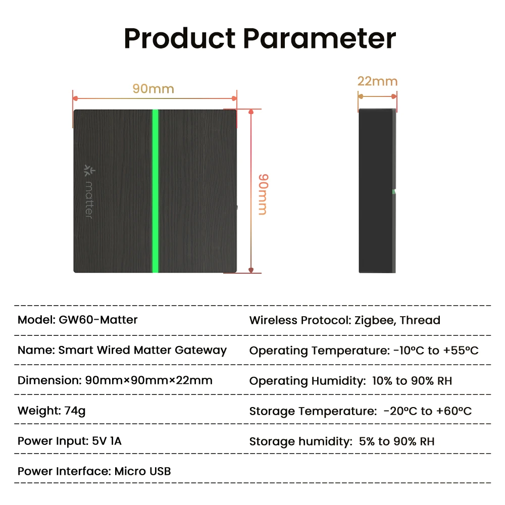 AVATTO Tuya Zigbee Matter Thread Gateway Smart Home Bridge Matter Hub Support Voice Control Homekit Smartthing Google Home Alexa