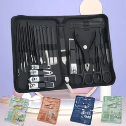 Manicure Set 30 in 1 Practical Kit with Leather Case Professional High Quality Stainless Steel Nail Clippers Personal Care Tool