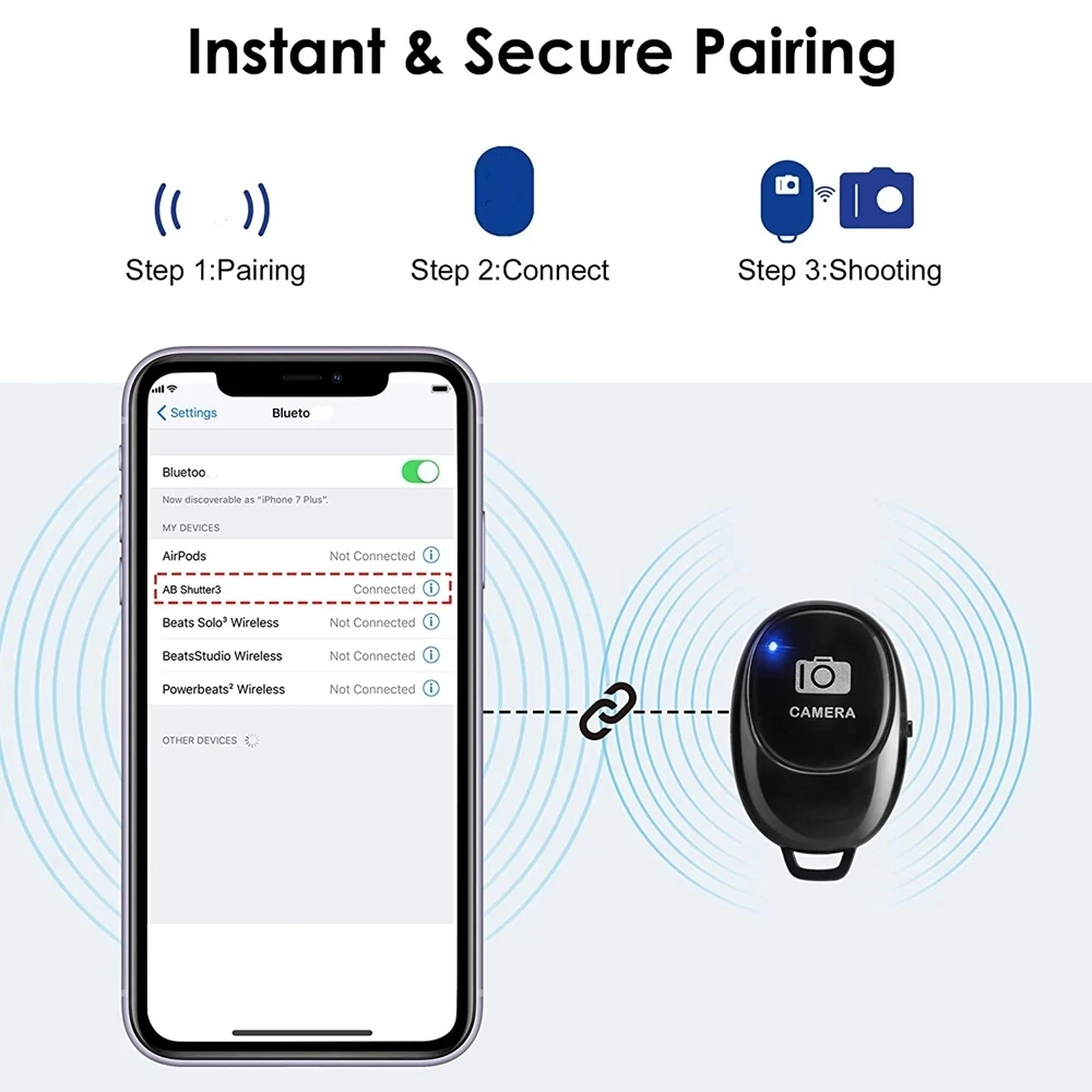 Мини Bluetooth-совместимая кнопка дистанционного управления Беспроводное управление ler селфи-палка для камеры спуск затвора телефона Селфи