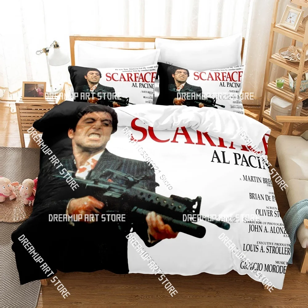 3D Printed Scarface Movie Bedding Set for Boys Girls Duvet Cover Pillowcase Twin Queen King Full Single Double Sizes