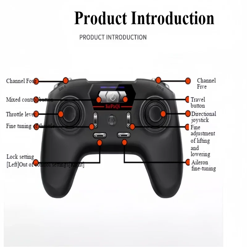 KPQ HT-5A five-channel hybrid control drone remote control 2.4g brushless receiver small hovering drone paper airplane