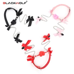 BLACKWOLF Mouth Plug Nipple Clamps Bondage Toys for SM Games Couple Sex BDSM Toy