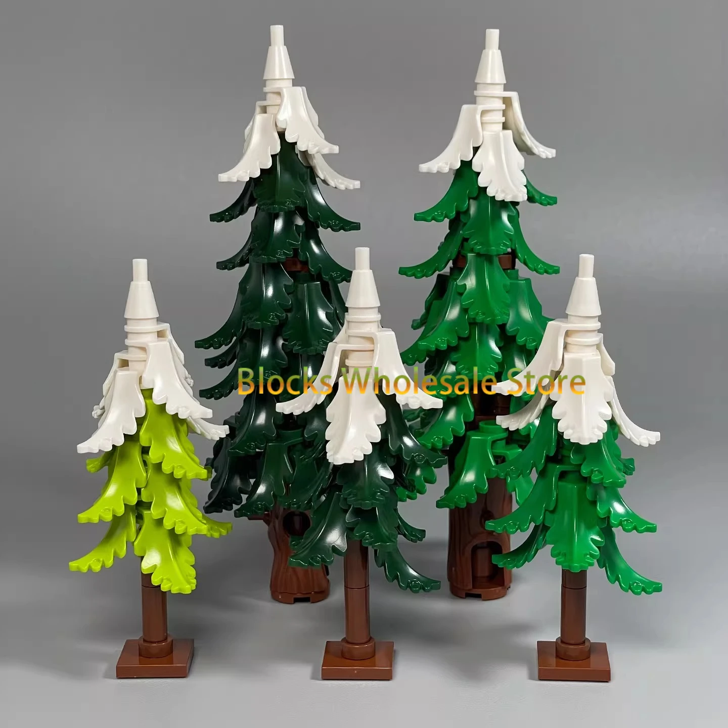 MOC Christmas Gift Assembly Toy Small Particle Building Blocks Christmas Tree Fir Tree Scene Desktop Ornament
