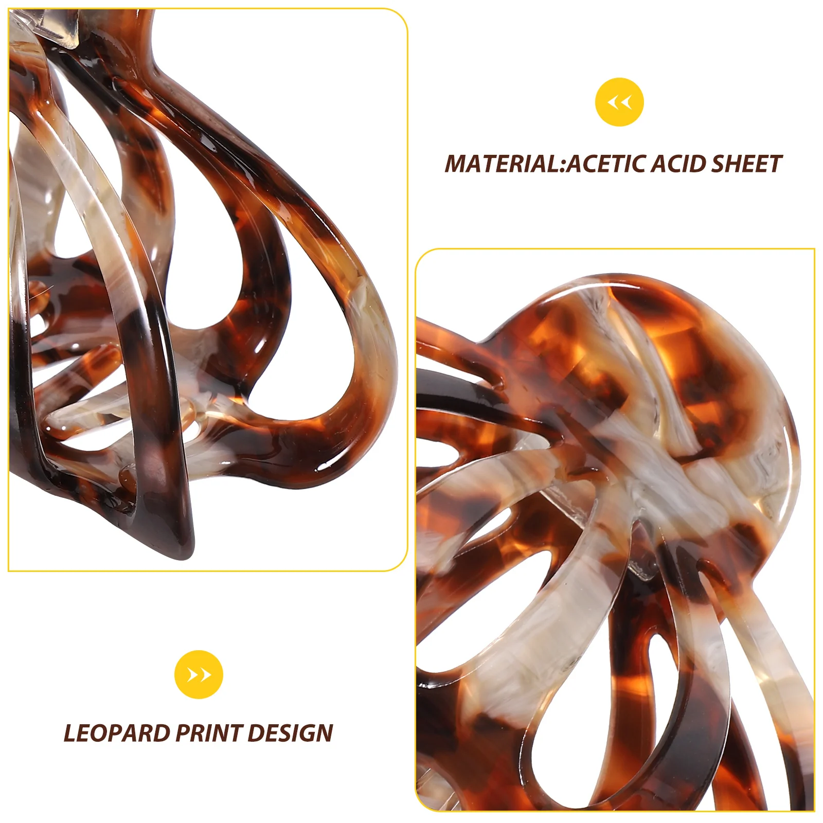 

Leopard Print Hairpin Clips Large Hollow Claw Thick Hair Accessories Women Styling Barrettes Decorative Long Hair Clamps Jaw