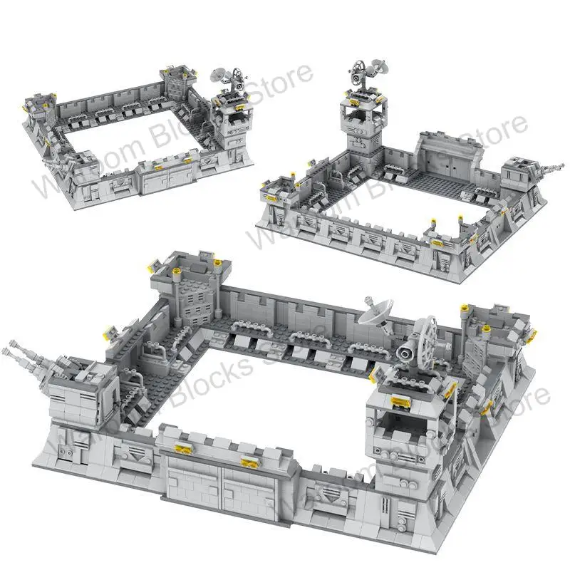 MOC5038 Space Series Fortress Base Wall Battery Entrance Door Radar Scene Military War Building Block Toys For Children Kid Gift