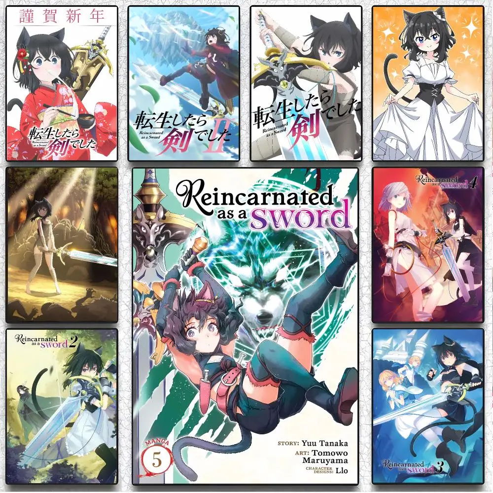 anime fantasy R-Reincarnated As A Sword Poster Art Wall Decor Indoor Outdoor for Collectors