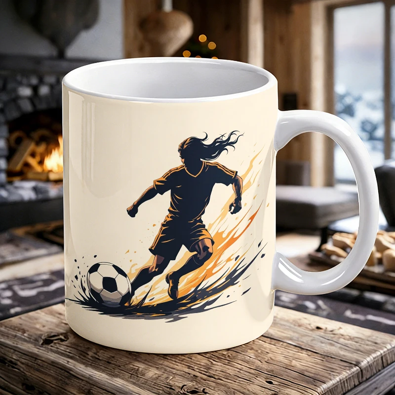 

Soccer Player in Motion - Dynamic Art Print Mug with a bottle opener function of 2026 Major Football Event