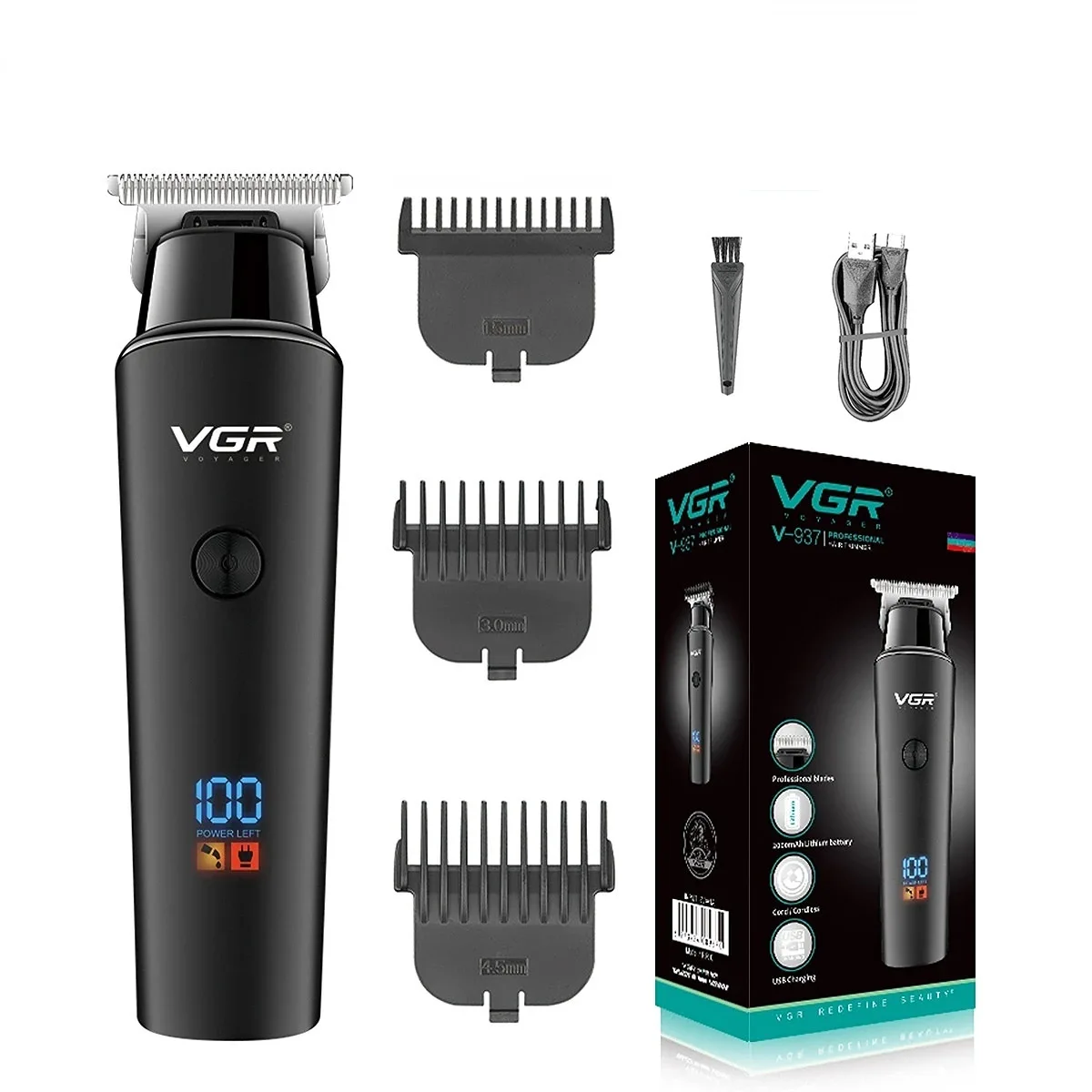 VGR Hair Cutting Electric Hair Clipper Beard Professional Hair Trimmer Haircut Machine Cordless Barber Trimmer for Men V-937