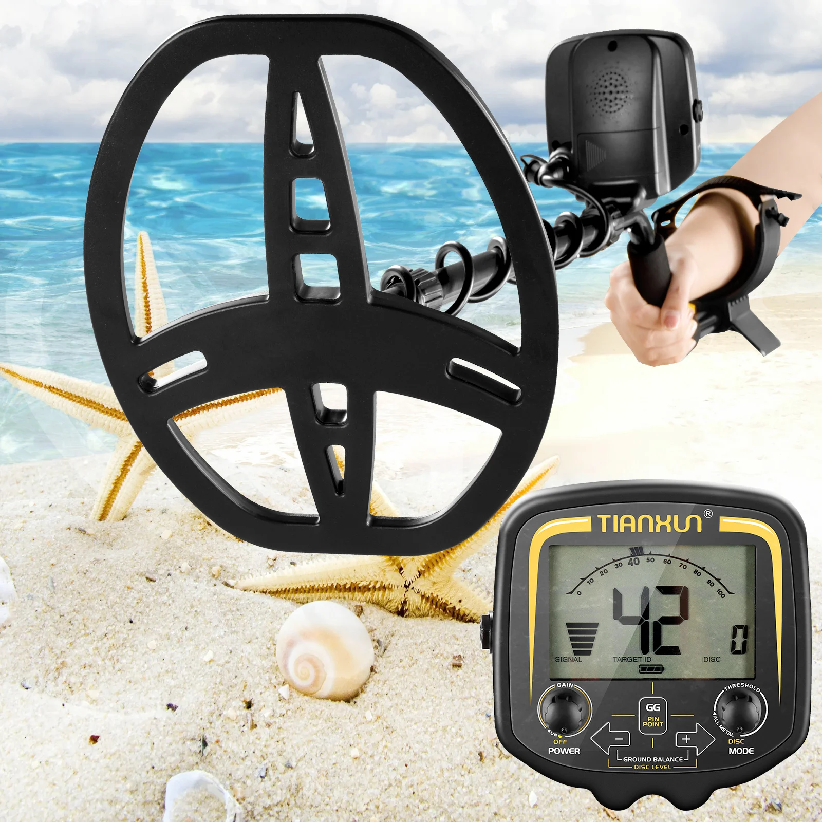 tx850 Original Metal Detector Best Professional Underground Gold Finder Tools Waterproof Search Coil High Accuracy Pinpointer