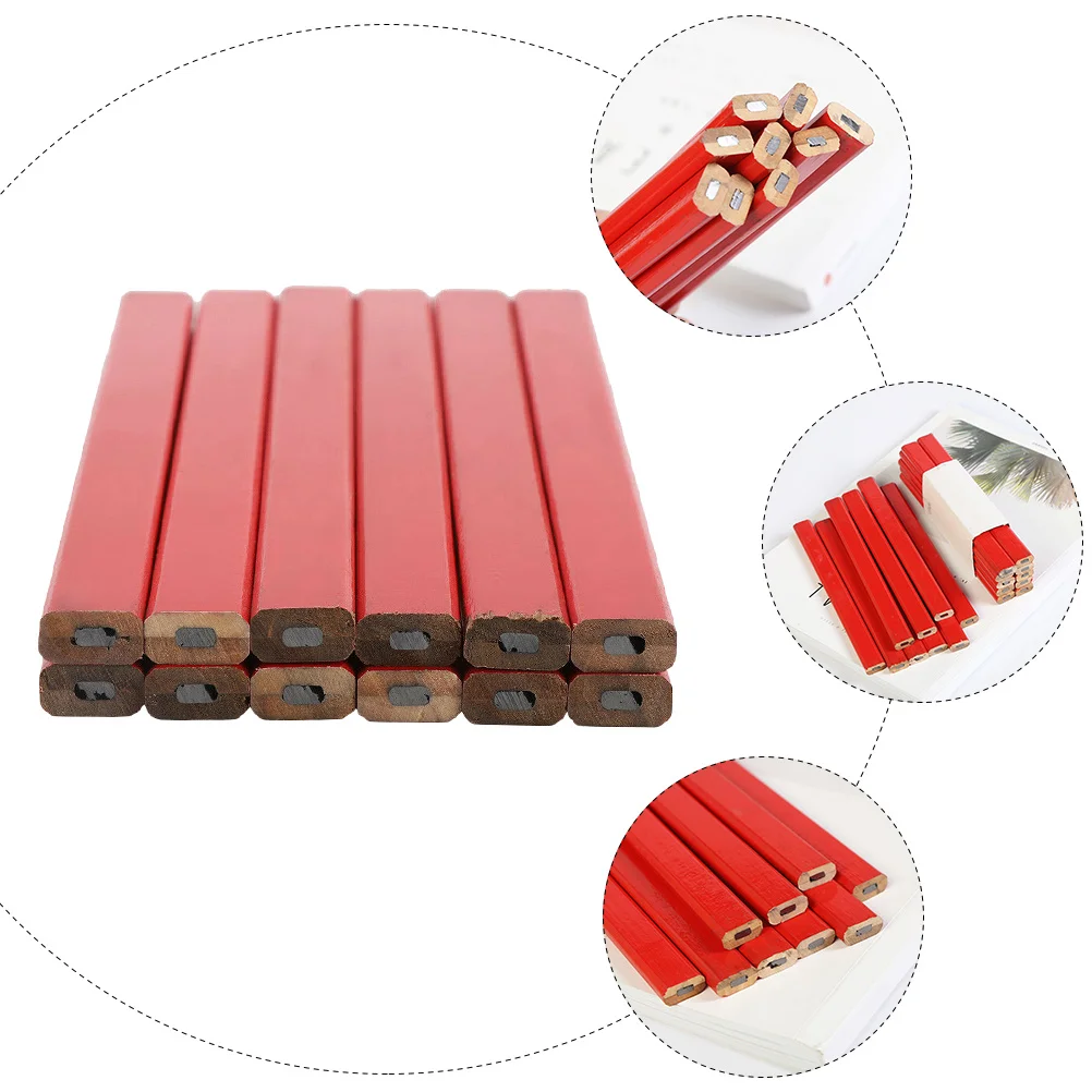 72Pcs Lead Carpenter Pencils Woodwork Marker Octagonal Design Drop Resistant Widely Used Wood Concrete