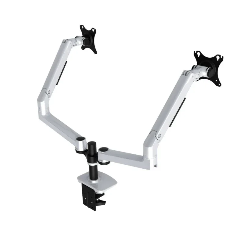 Gas Spring Dual Monitor Arm Height Adjustable Double Screen Desk Mount Bracket Full Motion Monitor Holder for Office Desktop