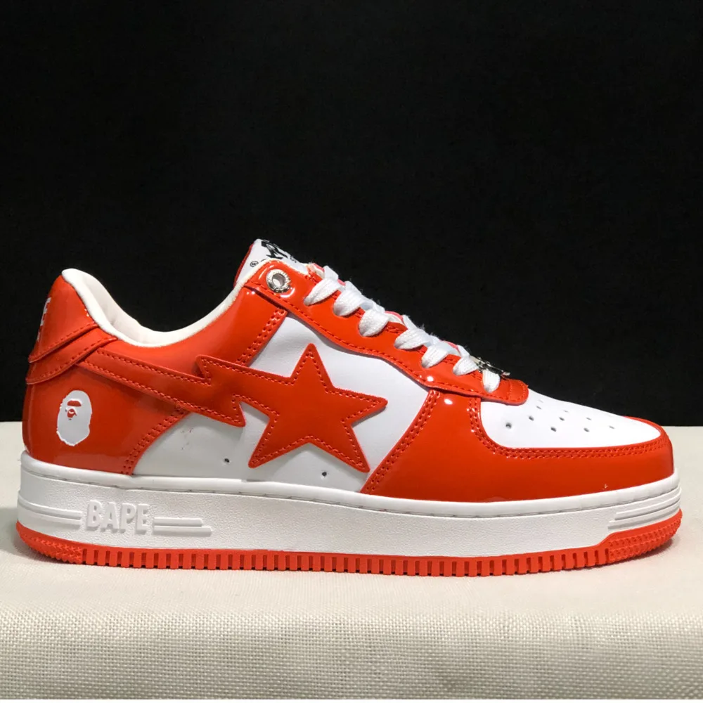 Original Bape Sta Patent Leather Mirror Face Men Women Casual Shoes Fashion BAPESTA Classic AF Skateboarding Athletic Sneakers