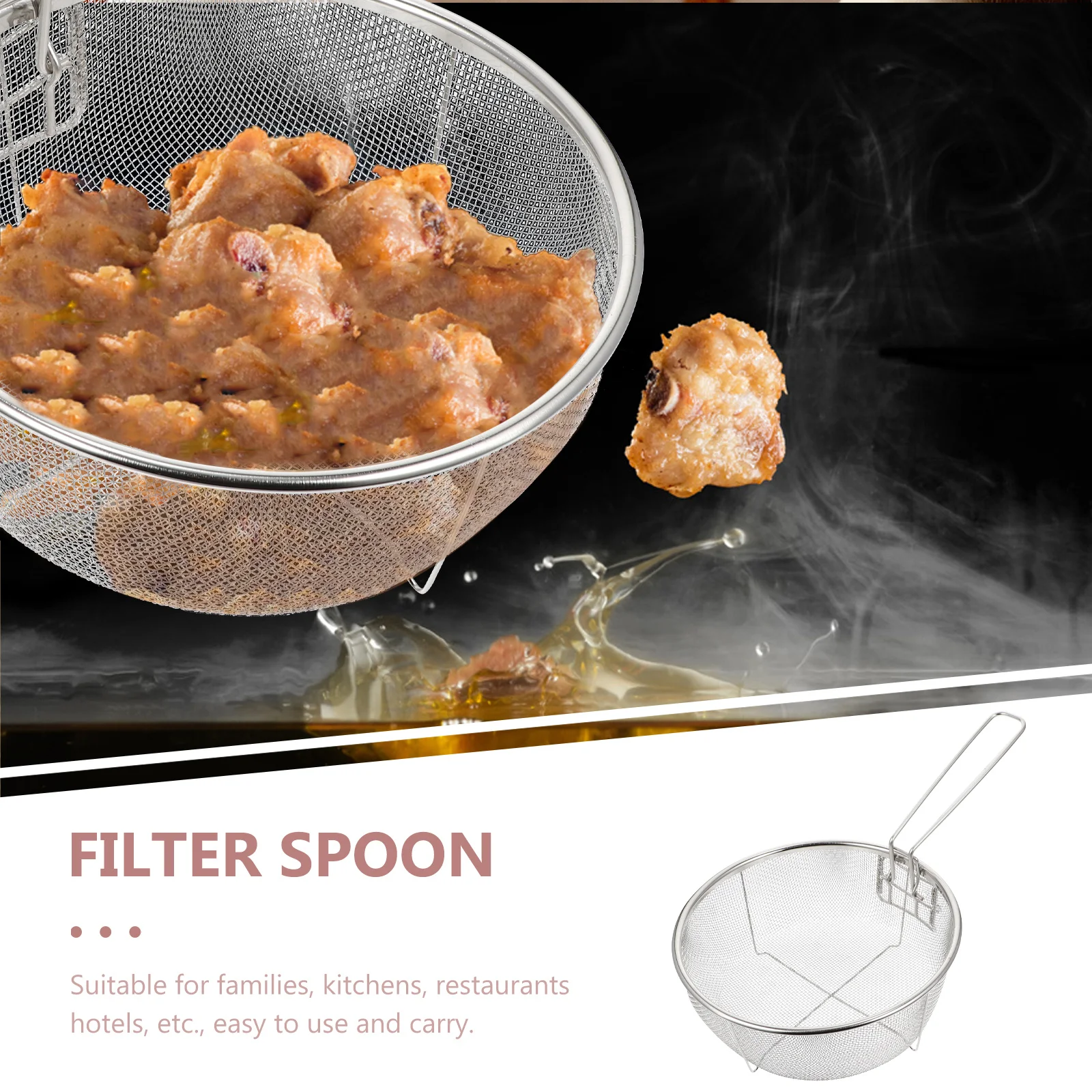 

1Pcs Folding Stainless Steel Frying Basket Premium Kitchen Tool for Deep Fryer Cooking French Fries Chips Basket