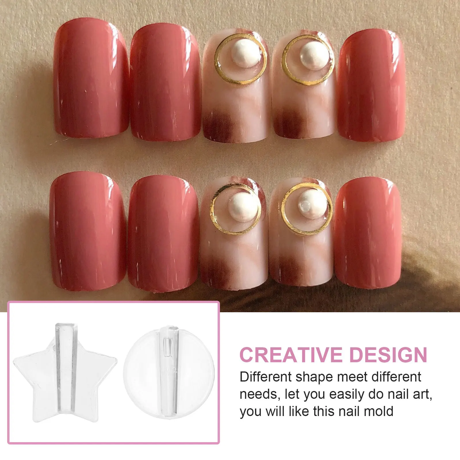 

4Pcs Nail Mold DIY Art Tool Reusable Halloween Gift Various Shapes Easy DIY Nail Art Design Frame Bending Mold