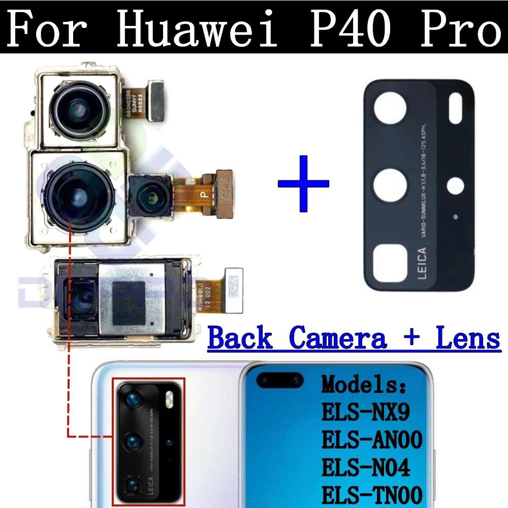 Original Back Camera Lens Cover For Huawei P40 Pro P40Pro Front Rear View Frontal Main Facing Small Camera Module Flex Parts