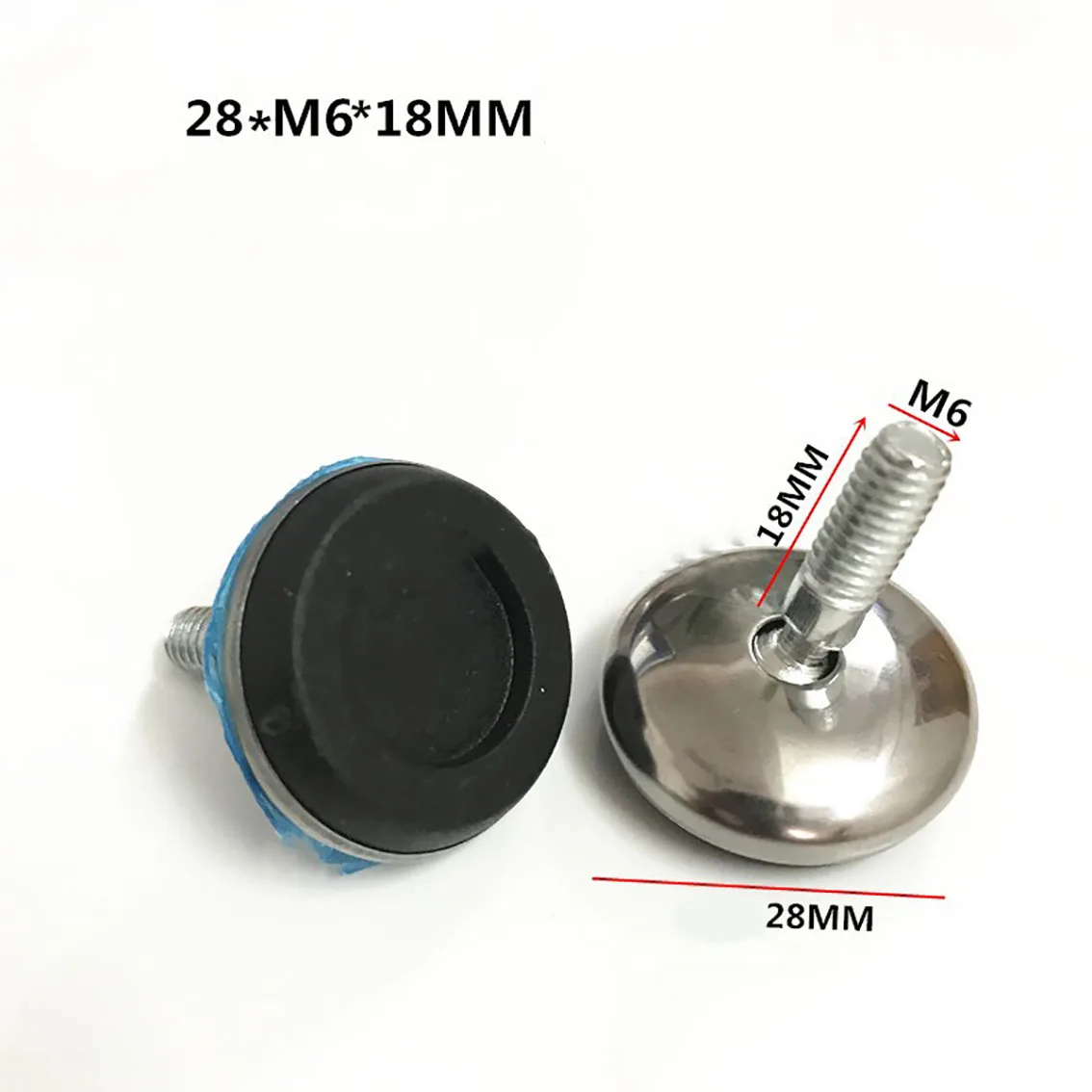 M6 M8 Adjustable Feet Pad Dia 28mm 37mm 49mm Furniture Leg Table Leveling Universal Joint Feet Pad Screw view 2