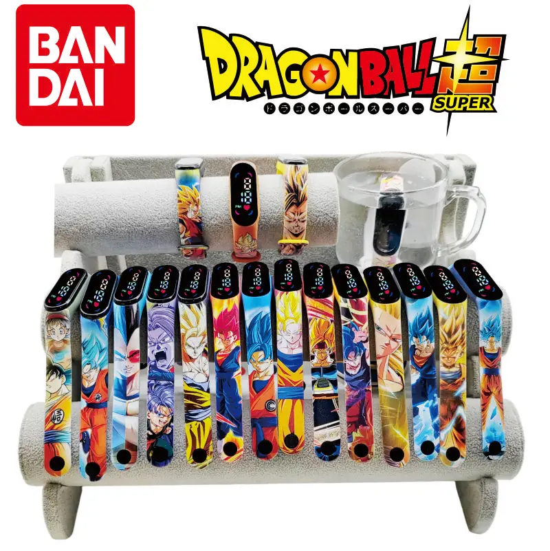 Dragon Ball Super Saiyan Digital Watch Anime Figure Boy Cartoon LED Watch Kids Puzzle Toys Children Birthday Gifts Party Gifts