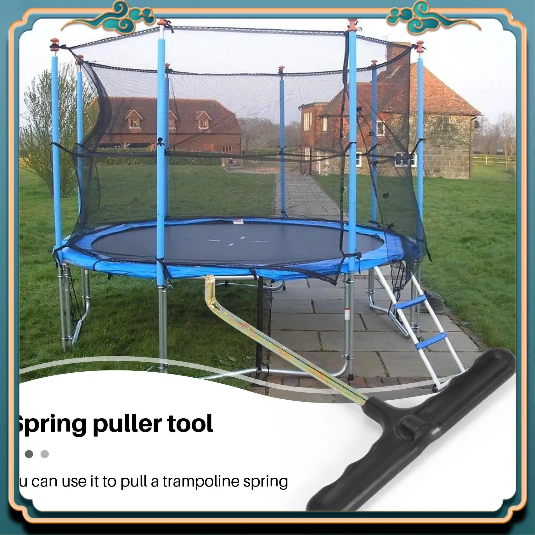 ABMV-Trampoline Spring Pull Tool T-Hook Spring Puller Tool To Pull A Trampoline Spring