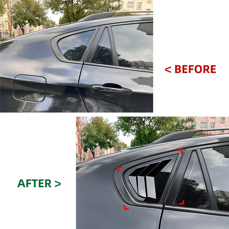 車のサイドウィンドウルーバーカバーリアエアベントウィンドウルーバーブラインドカバー-bmw-x6-e71-e72-2008-2014