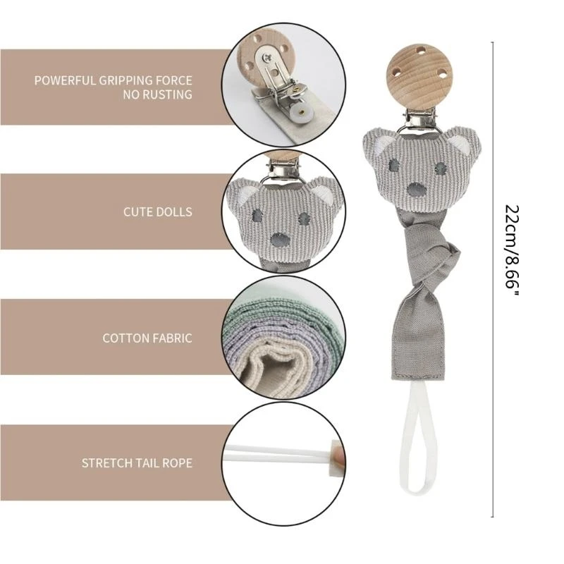 

J15U Portable Baby Dummy Clip Soother Chains with Pacifier Clip Pacifier Chain Holder for Girls Boys Newborn BPA