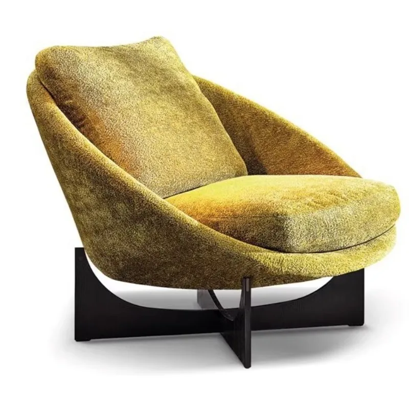 

Nordic light luxury fabric single sofa chair