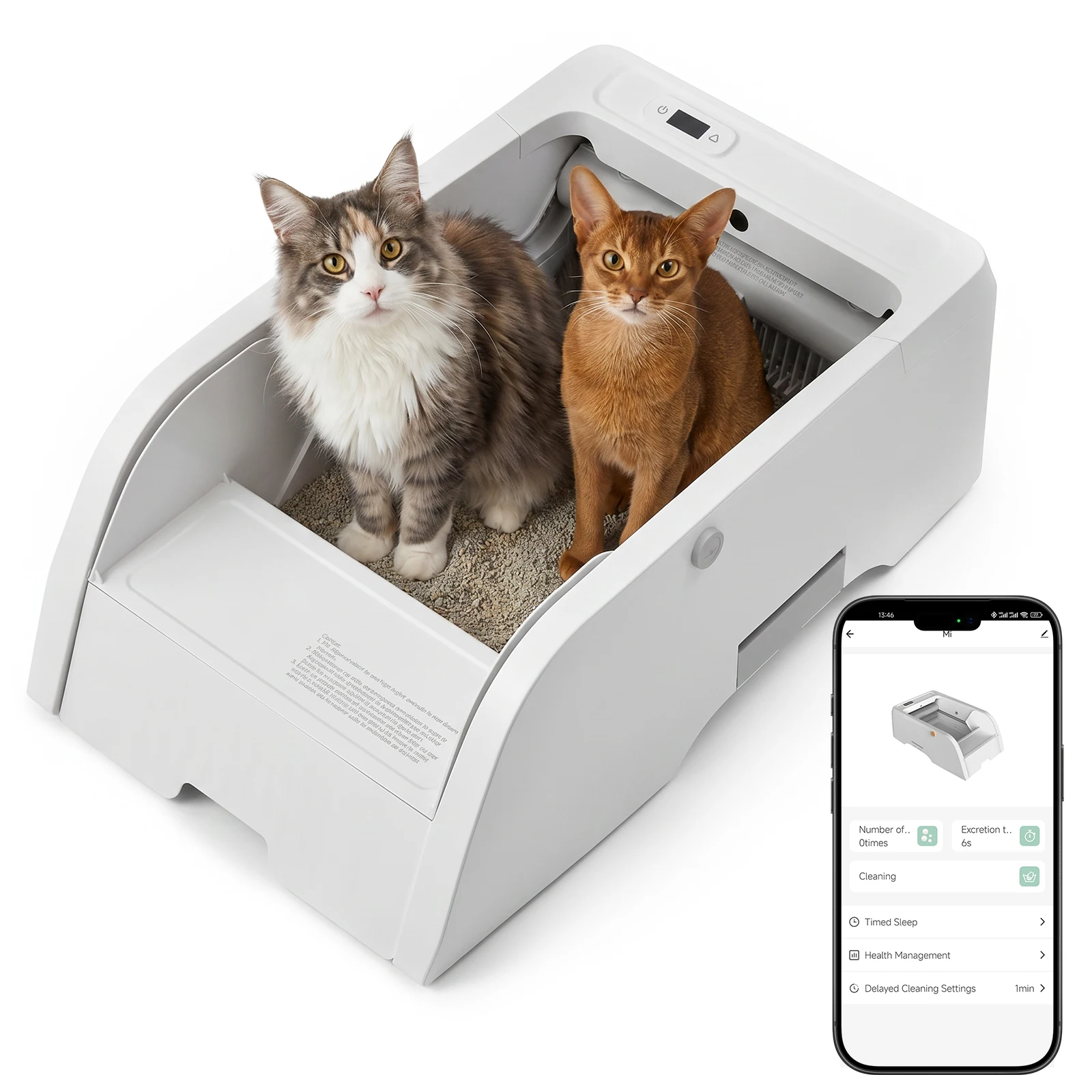 Automatic Self Cleaning Cat Litter Box, Open Top Large Capacity Smart Kitty  Toilet with APP Control & Safety Sensors, Odor Control Electric Litter Box  for Multiple Cats Indoor Outdoor - AliExpress 15