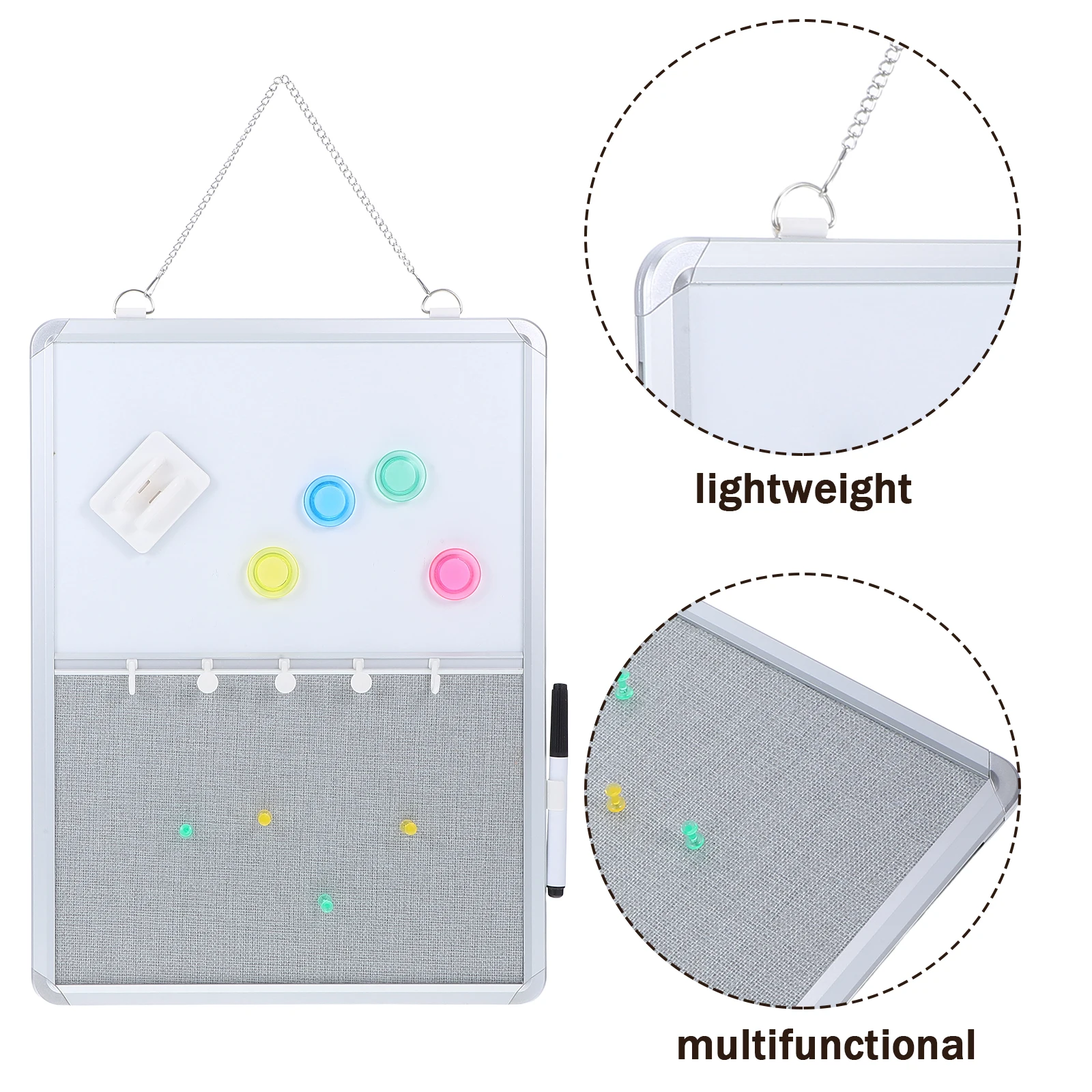 1 مجموعة السبورة نشرة مزيج الجافة محو ورأى لوحة إبرية الحائط للمنزل مكتب الفصول الدراسية إطار من الألومنيوم قابلة لإعادة الاستخدام