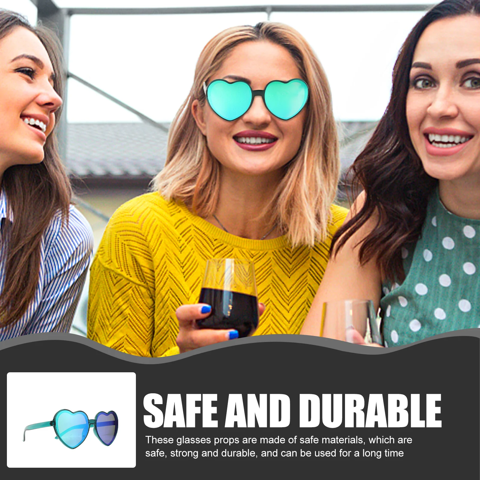 

11Pcs Heart Sunglasses Decoration Funny Party Eyeglasses Props Beach Festival Valentine Cool Trendy Heart Shaped Sunglasses