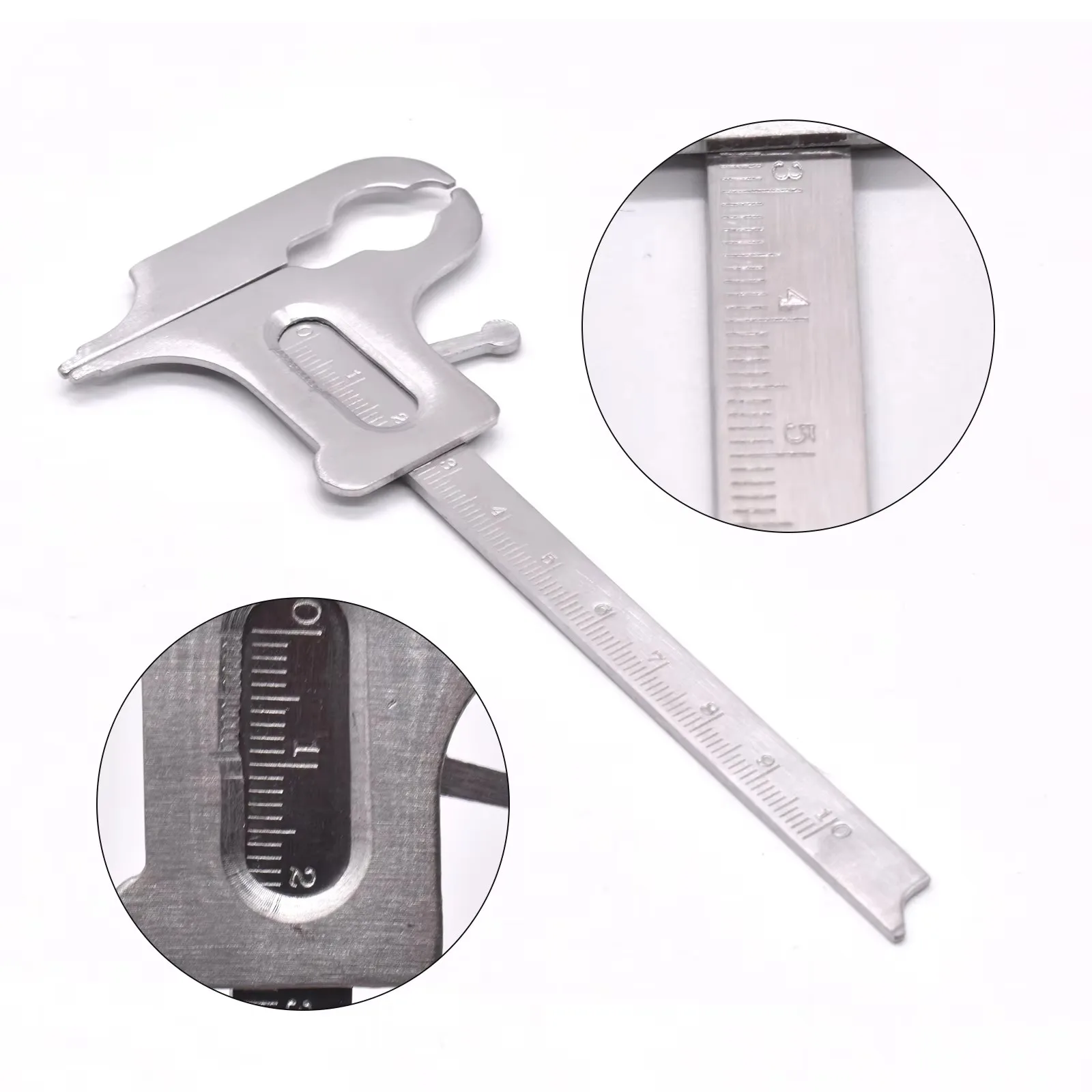 1pcs Dental Orthodontic Rulers Stainless Steel Vernier Caliper Dental Vertical Distance Caliper Measuring Ruler Teeth Gauge