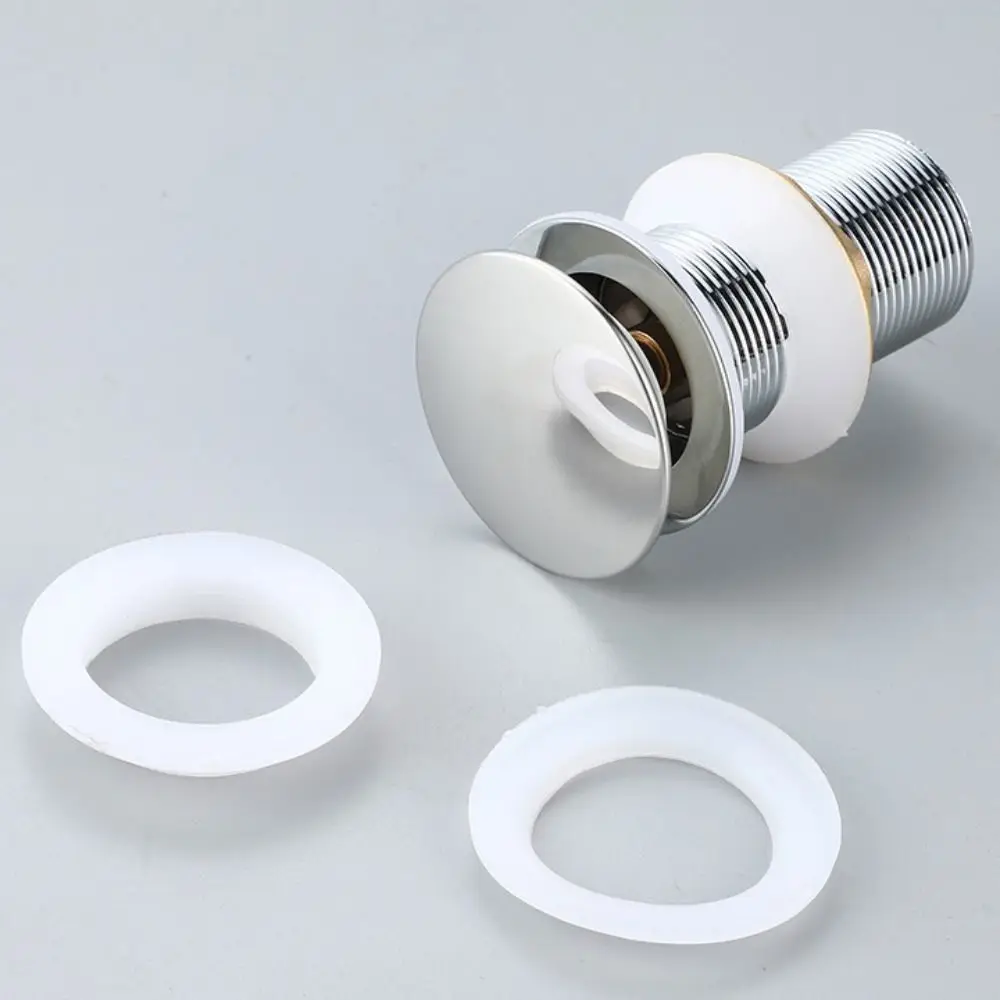 

Universal G1-1/4 Basin Drainer Bouncing Core Threaded Pop-up Sink Drain Press Type Rapid Drainage Sink Drain Plug Washroom