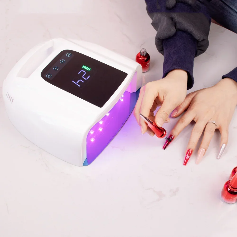 Lâmpada recarregável prego com alça, sem fio, LED UV profissional, Gel polonês, Nail Secagem, Ferramentas de Manicure, 96W