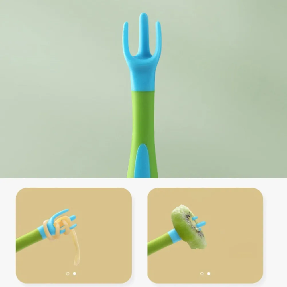 

1Set Baby Utensils Fork Spoon Bendable Training Tableware High Temperature Resistance Lightweight Feeding Tableware for Toddlers