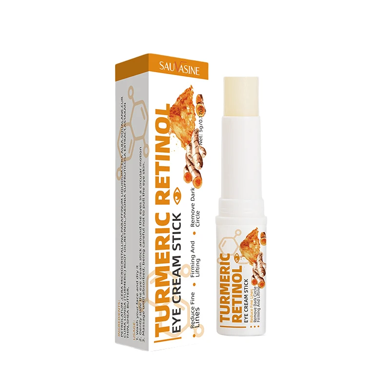 Turmeric Retinol Eye Cream Stick Fade Eye Wrinkles Lighten Dark Circles Eye Bags Deep Hydration Moisturizing Firming Lifting Eye