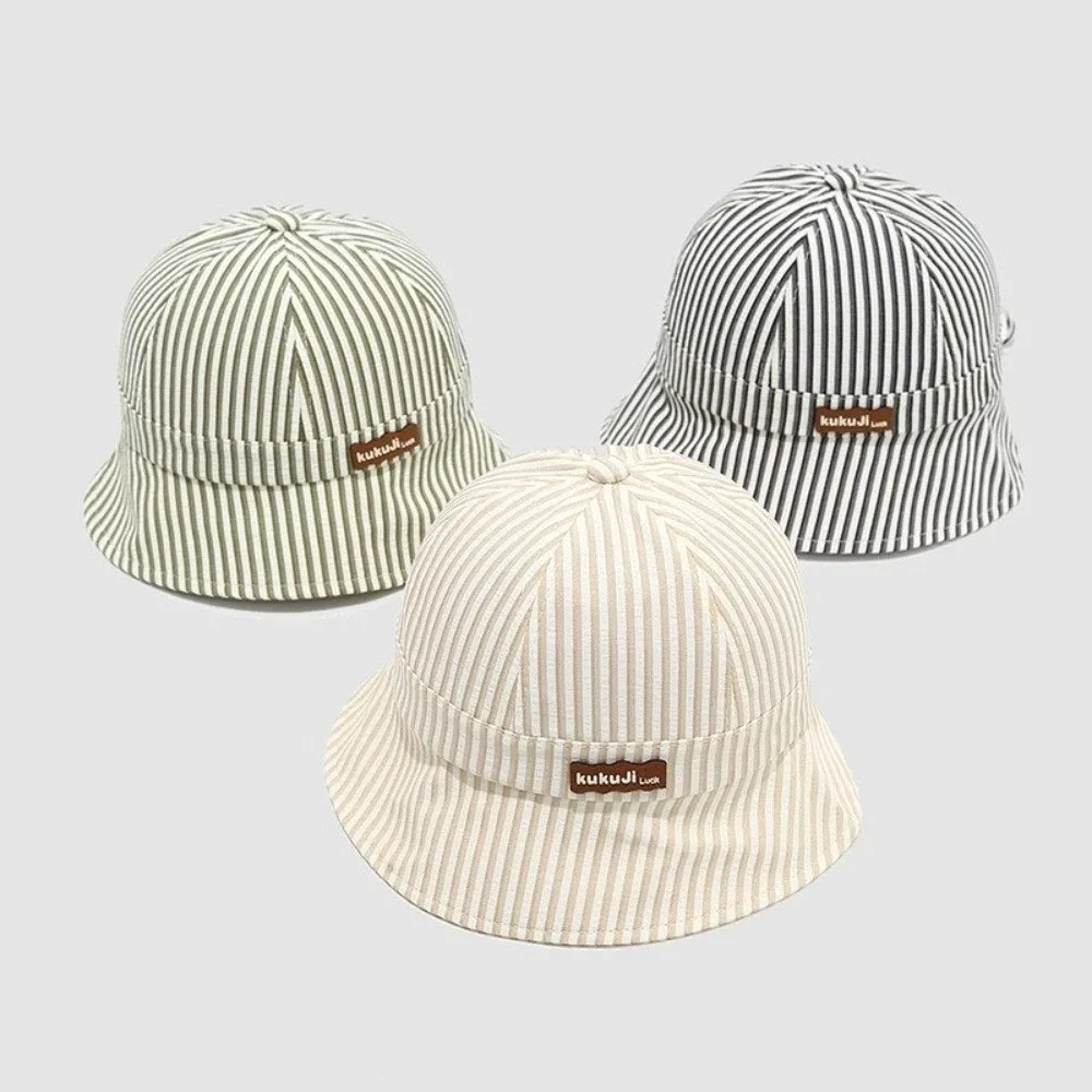 

New Striped Bucket Hat Adjustable Breathable Sun Hat Cotton Wide Brim Panama Hat Summer
