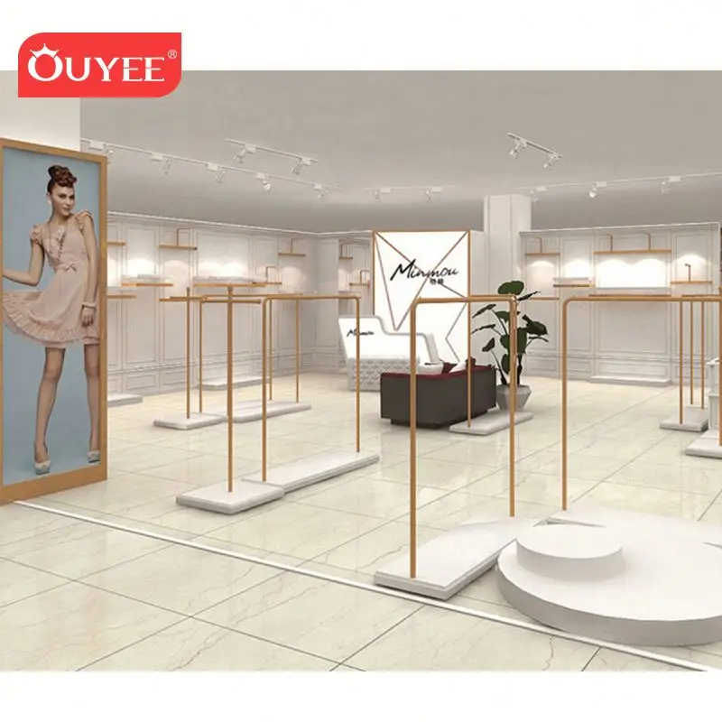 Custom.Luxury Clothing Store Equipment/wall Mounted Clothes Hanger Rack/clothes Shop Decoration Clothes Shop Kiosk
