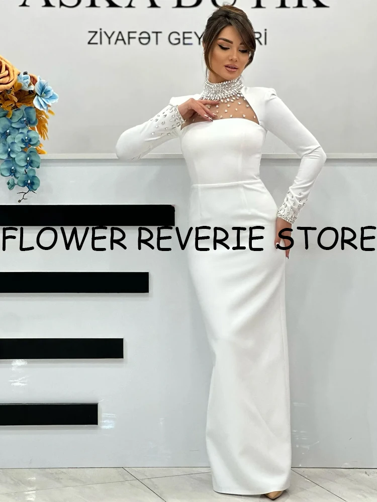 Customized Exquisite High quality Classic Fashion Jersey Tassel Beading Sheath High Collar Long Dresses Prom Dresses Retro