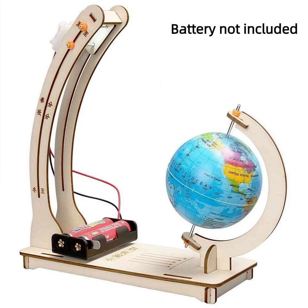 Simulation Tag Nacht Alternation Globus DIY handgemachte kleine Montage Wissenschaft Holz STEM Technologische Physik Lernset Kind