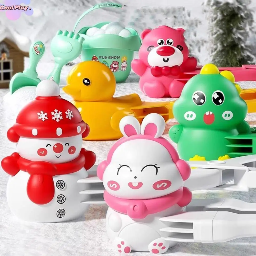 พลาสติกฤดูหนาว Snowball Maker ของเล่นไดโนเสาร์ Anti-SLIP Handle Snow Duck Ball ทําเครื่องมือสวมใส่กระต่าย