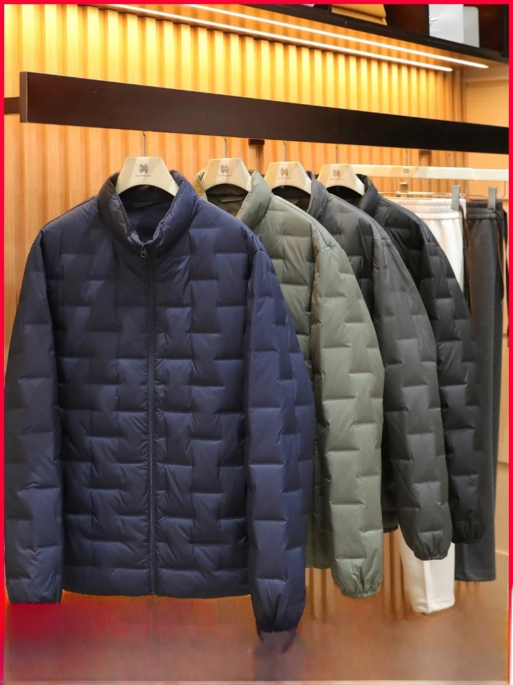 

Высококачественная зимняя уличная мужская пуховая куртка с воротником-стойкой и полным клеем Proc, водонепроницаемая, ветрозащитная, молодежная, обычная посадка