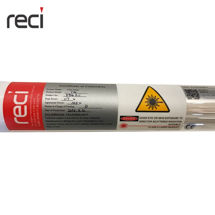 أنبوب Reci 75W 90W 100W 130W 160W T1 T2 T4 T6 لآلة قطع ثاني أكسيد الكربون للبيع