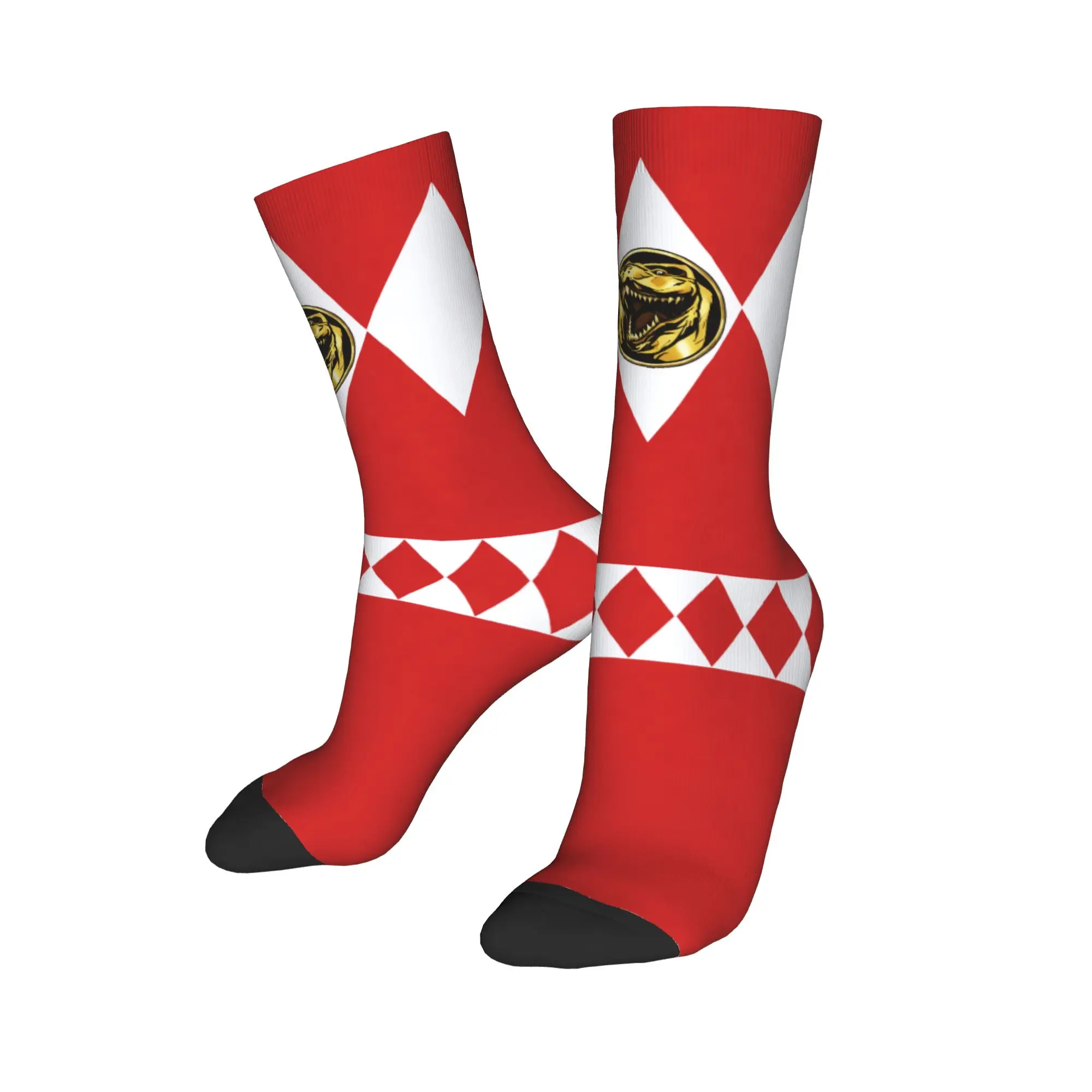 Retro Powers Rangerr Football Socks  Polyester Crew Socks for Women Men Non-slip